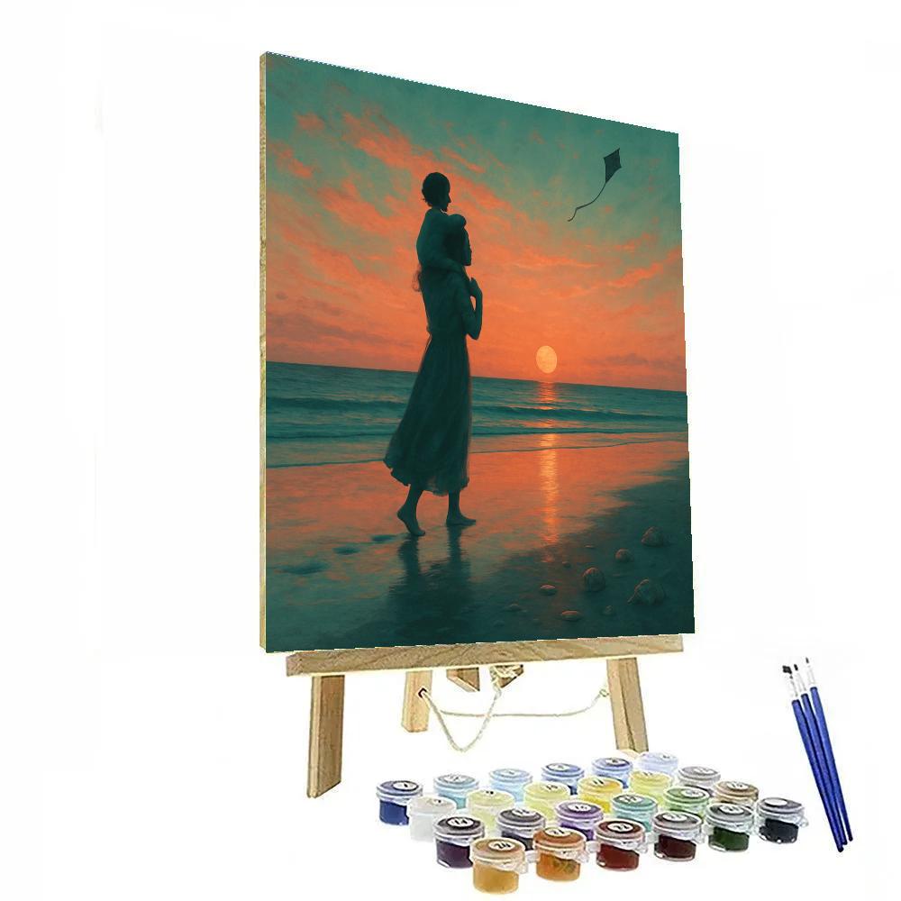 Sunset Seaside Walk DIY paint by numbers