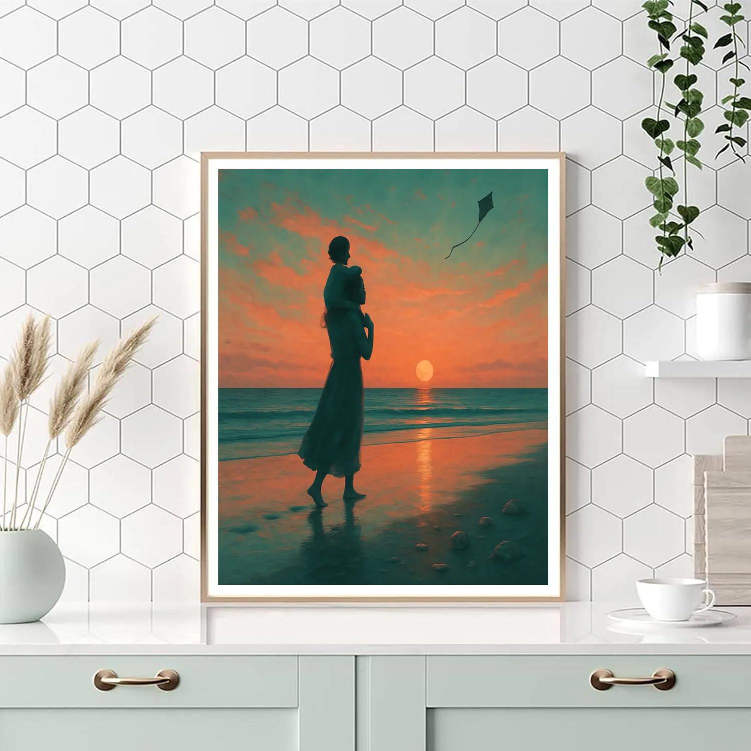 Sunset Seaside Walk DIY paint by numbers