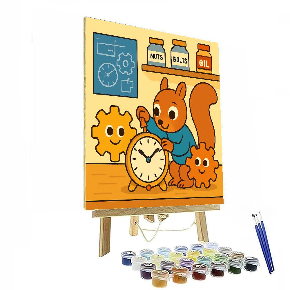 Time Travel Squirrel Workshop Numbered painting kits