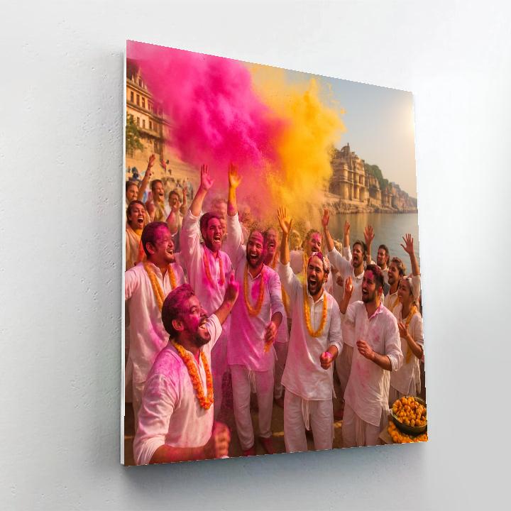 Holi Festival In Varanasi Painting by numbers kit