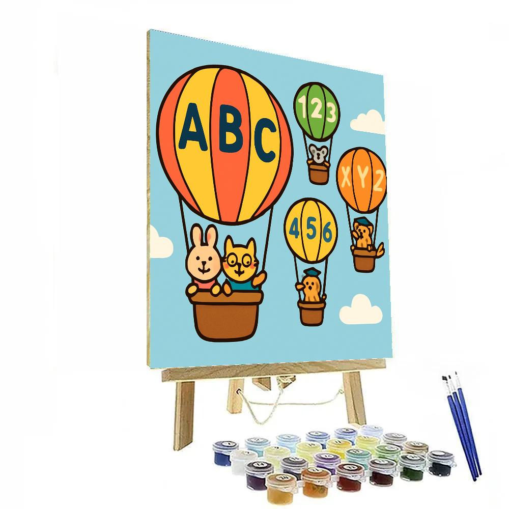 Sky School Hot Air Balloons paint by numbers