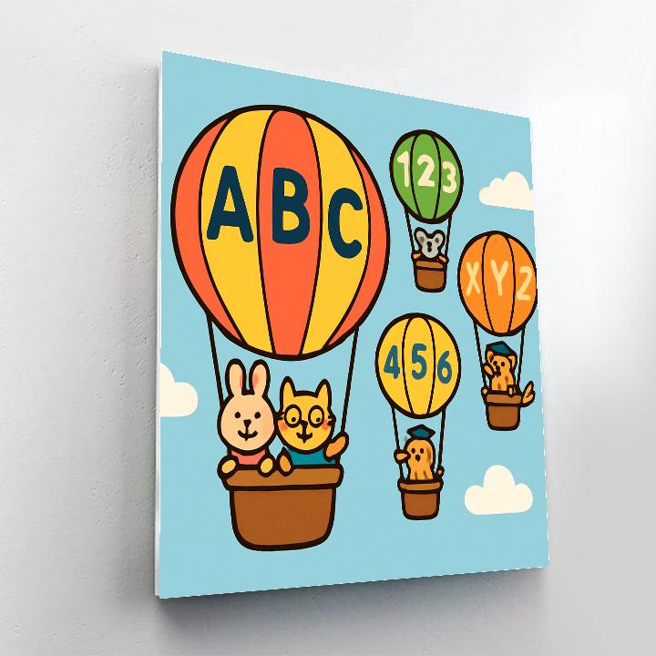 Sky School Hot Air Balloons paint by numbers