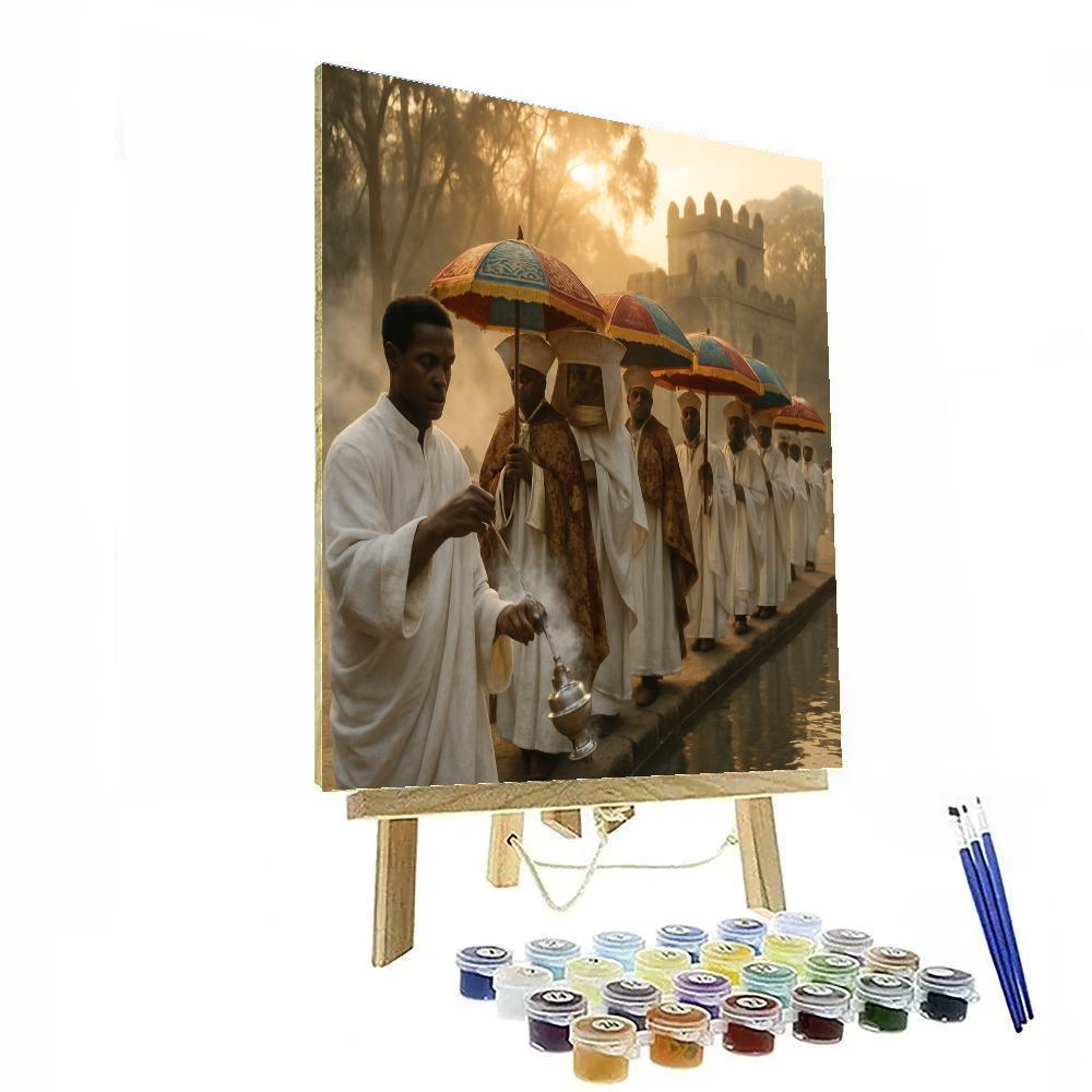 Timkat Procession At Fasilides Bath Painting by numbers kit