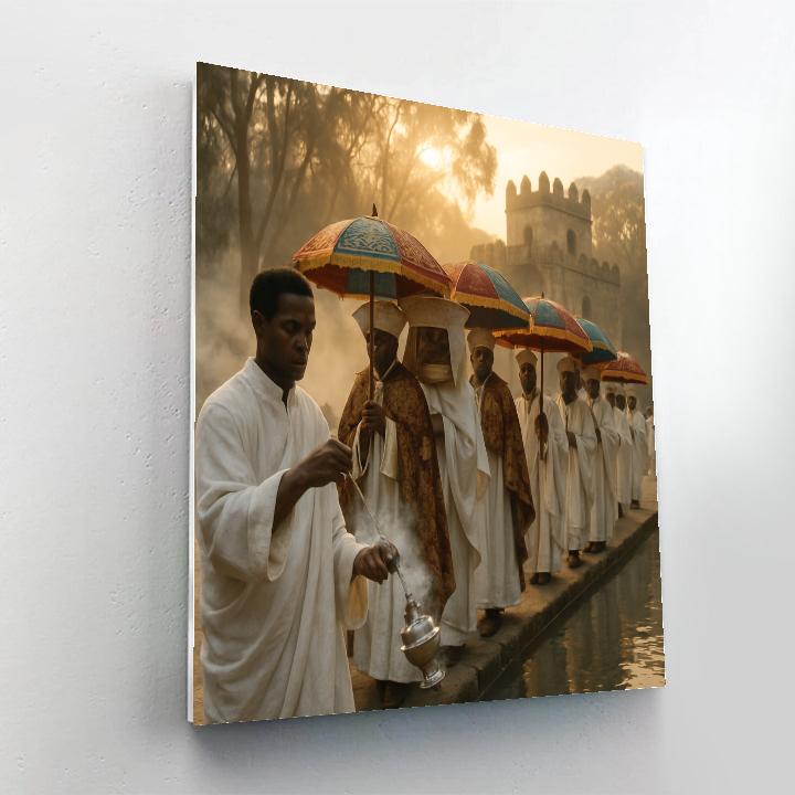 Timkat Procession At Fasilides Bath Painting by numbers kit