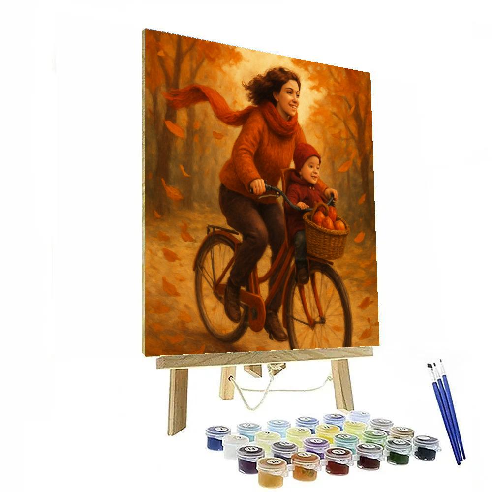 Bicycle Ride Through Autumn Painting by numbers kit