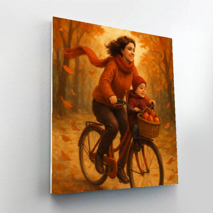 Bicycle Ride Through Autumn Painting by numbers kit
