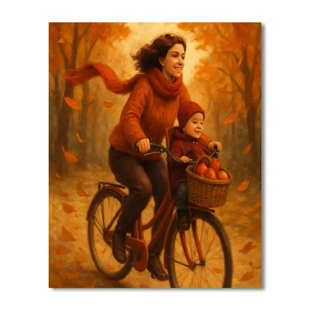Bicycle Ride Through Autumn Painting by numbers kit