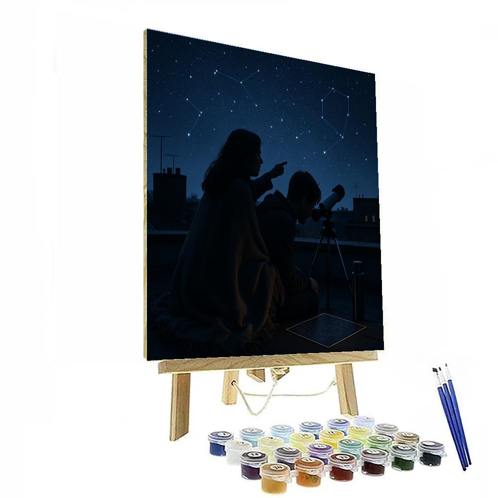 Mother And Teen Stargazing DIY paint by numbers