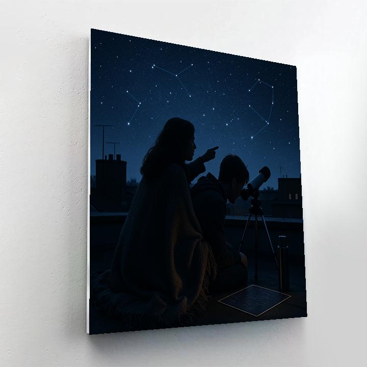 Mother And Teen Stargazing DIY paint by numbers