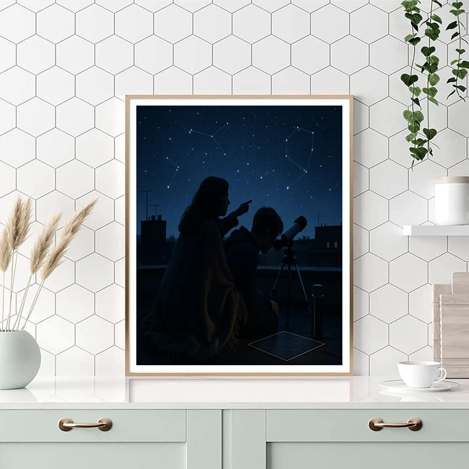 Mother And Teen Stargazing DIY paint by numbers