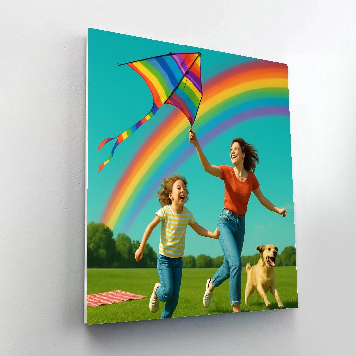 Rainbow Kite Flight paint by numbers