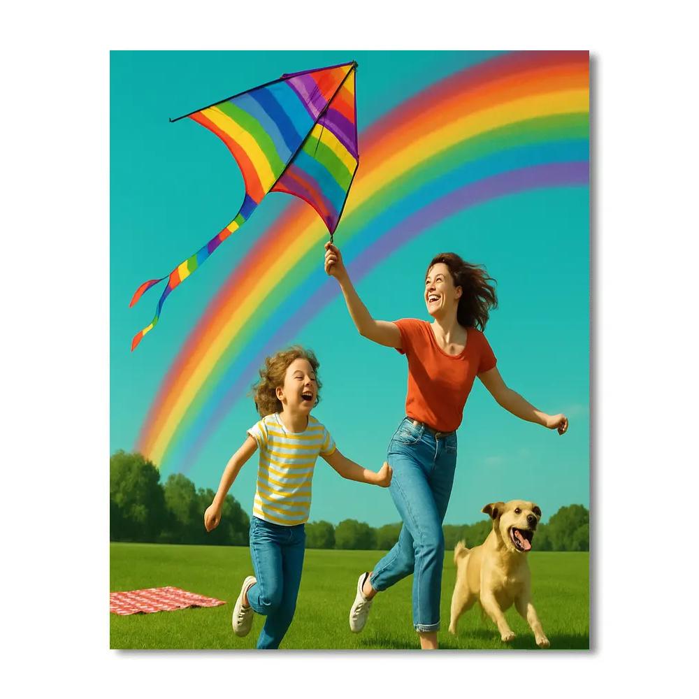 Rainbow Kite Flight paint by numbers