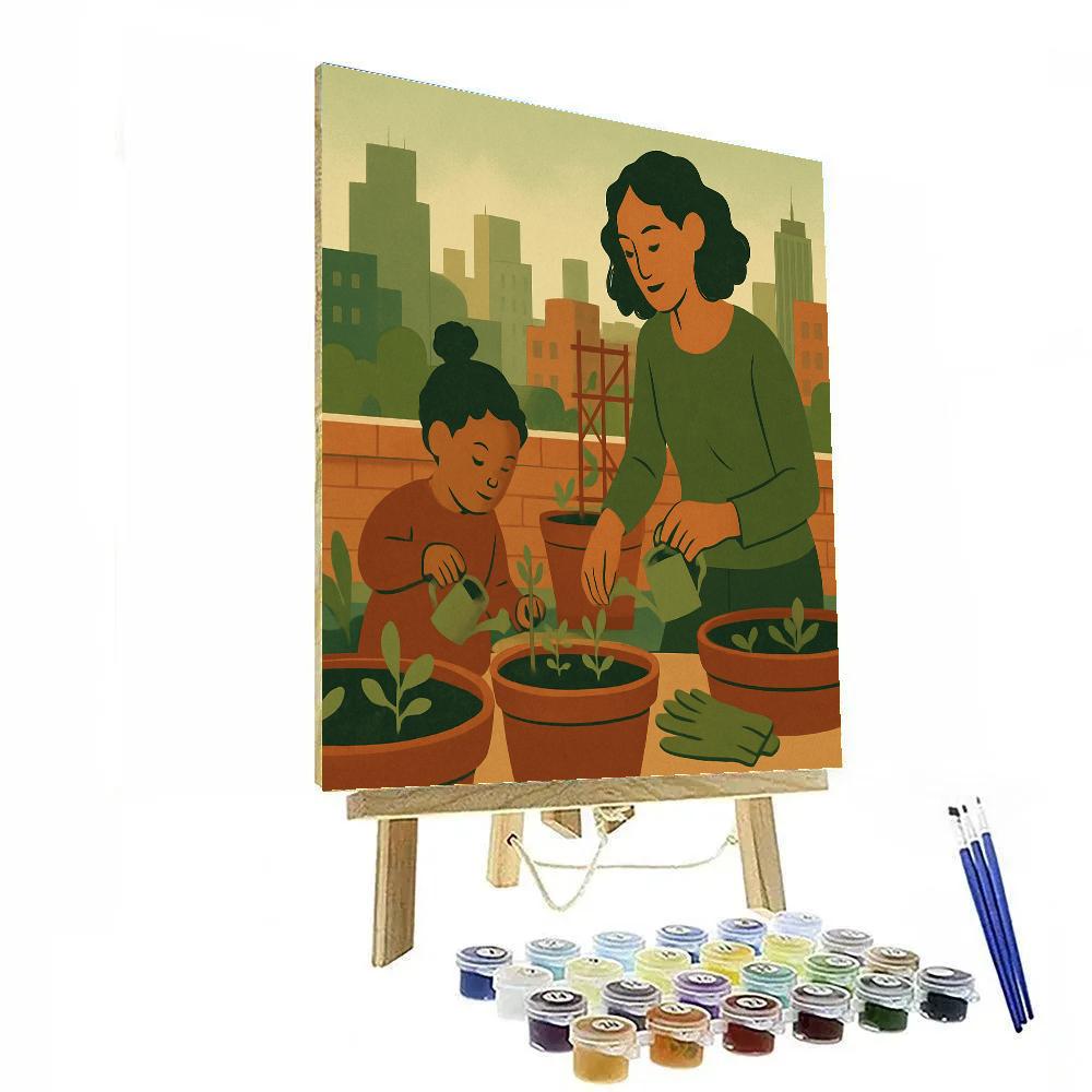 City Rooftop Garden Play paint by numbers