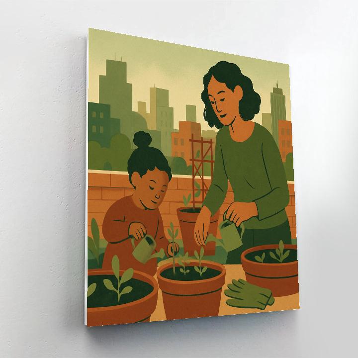 City Rooftop Garden Play paint by numbers