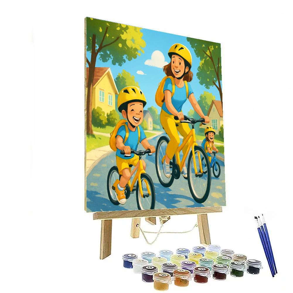 Morning Bike Train paint by color