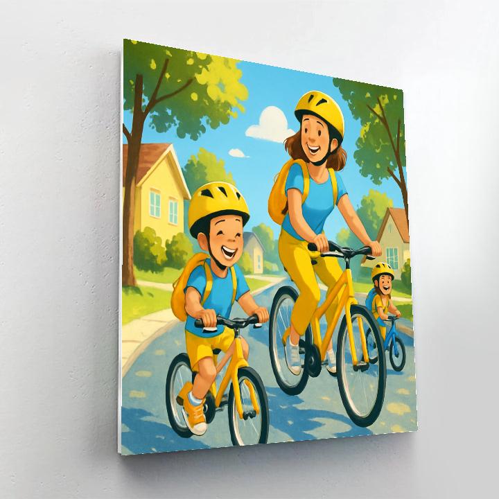 Morning Bike Train paint by color