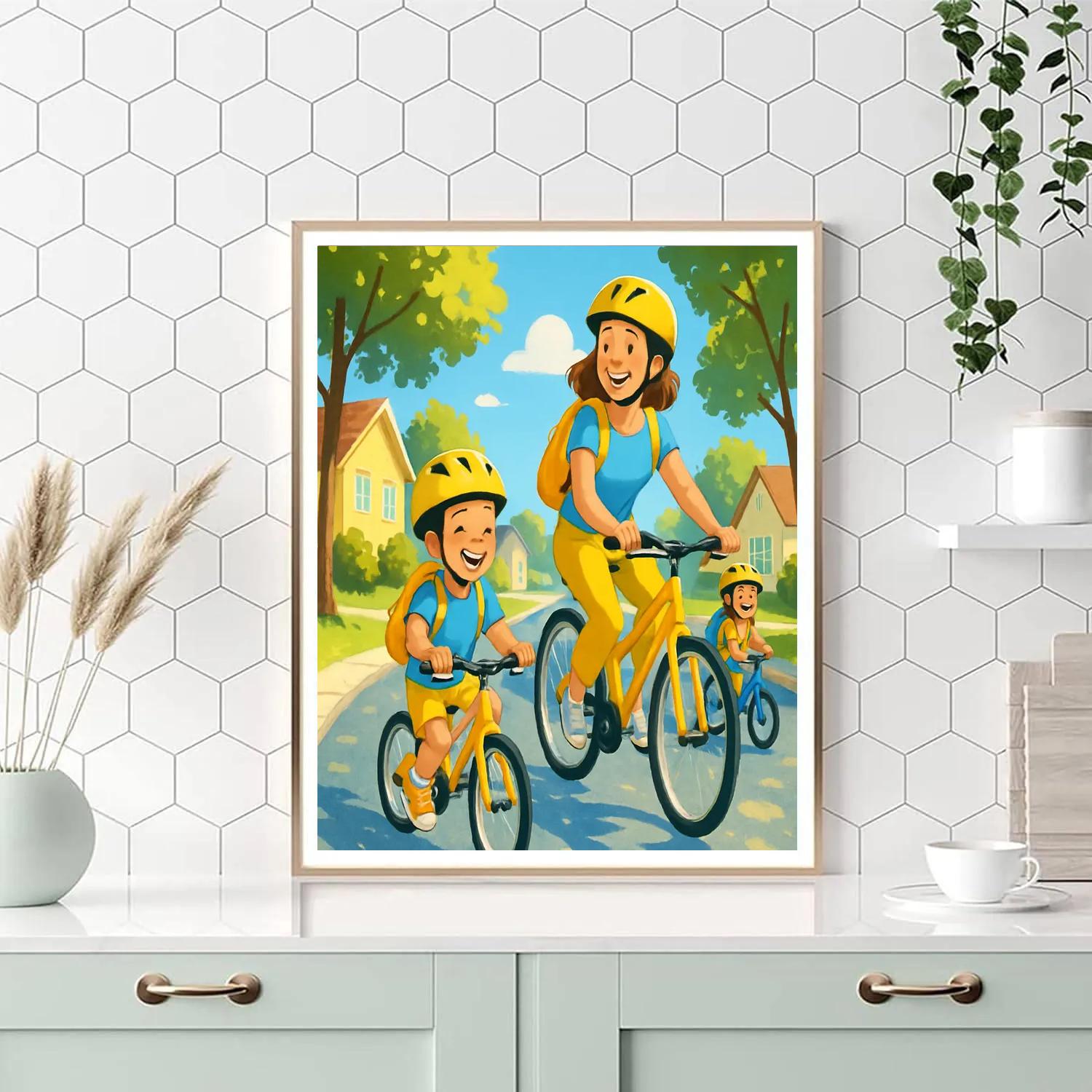 Morning Bike Train paint by color