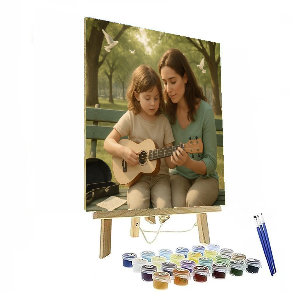 Park Bench Music Moment Number painting