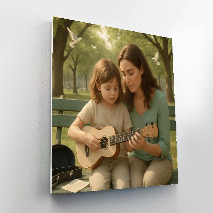 Park Bench Music Moment Number painting