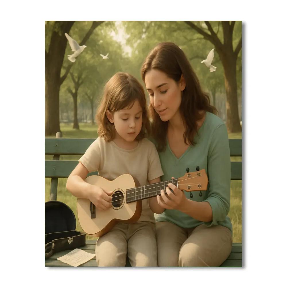 Park Bench Music Moment Number painting