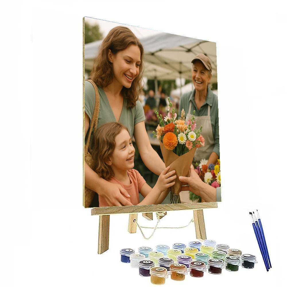 Farm Market Flower Choosing paint by color