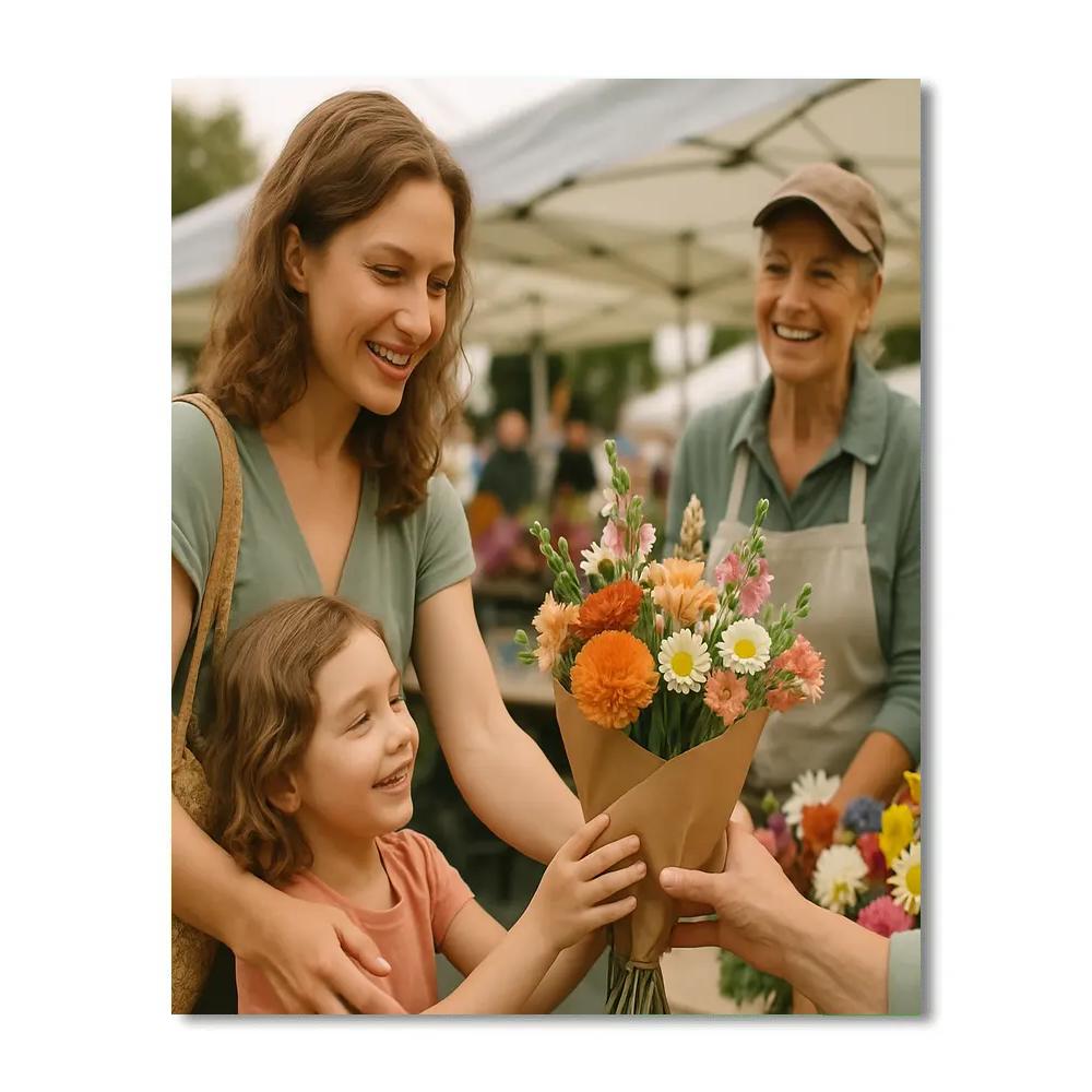 Farm Market Flower Choosing paint by color