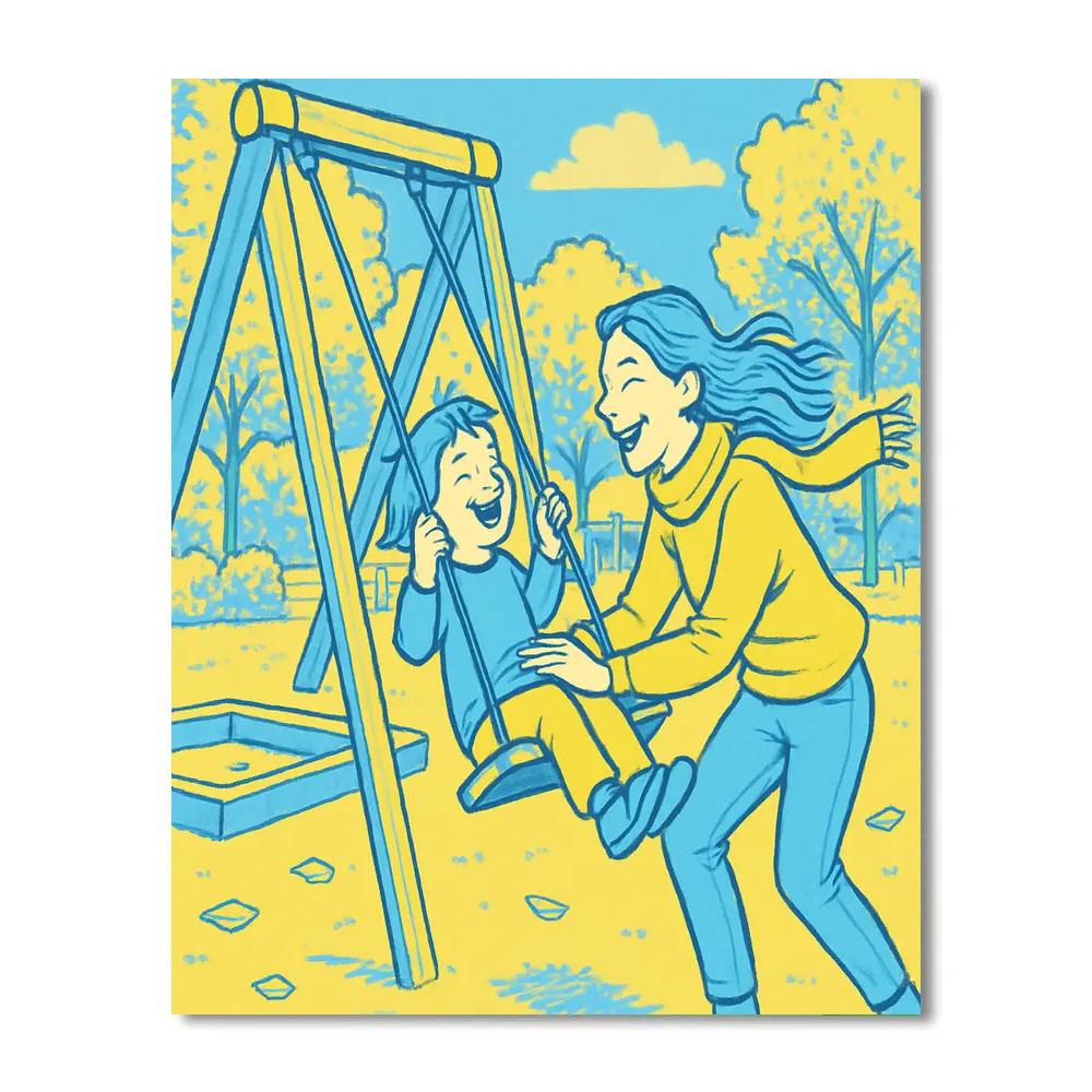 Swing Set Laughter paint by numbers