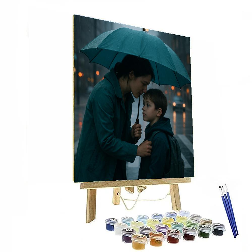 Umbrella Sharing Commute paint by number