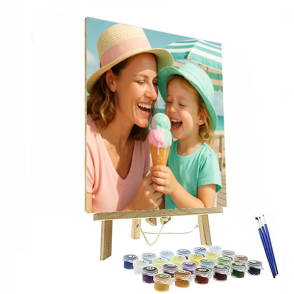 Ice Cream Cone Sharing DIY paint by numbers