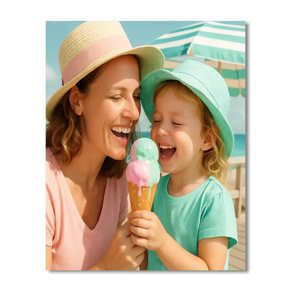 Ice Cream Cone Sharing DIY paint by numbers