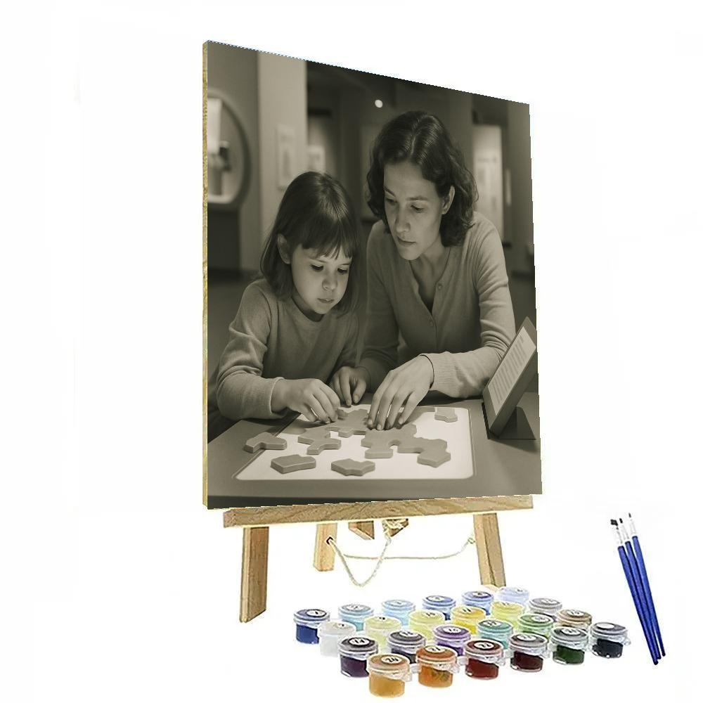 Quiet Museum Puzzle Solving DIY paint by numbers