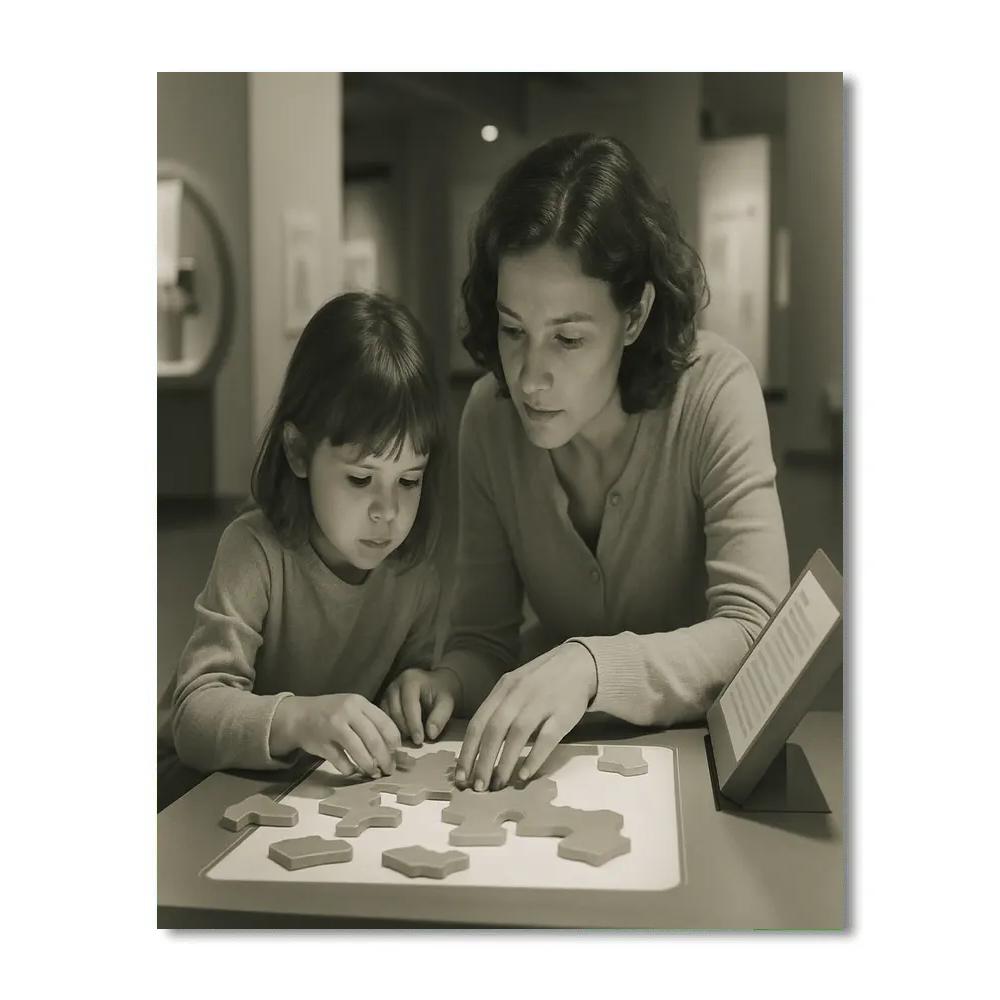 Quiet Museum Puzzle Solving DIY paint by numbers