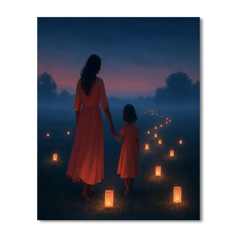 Field Of Lanterns Walk painting number kit