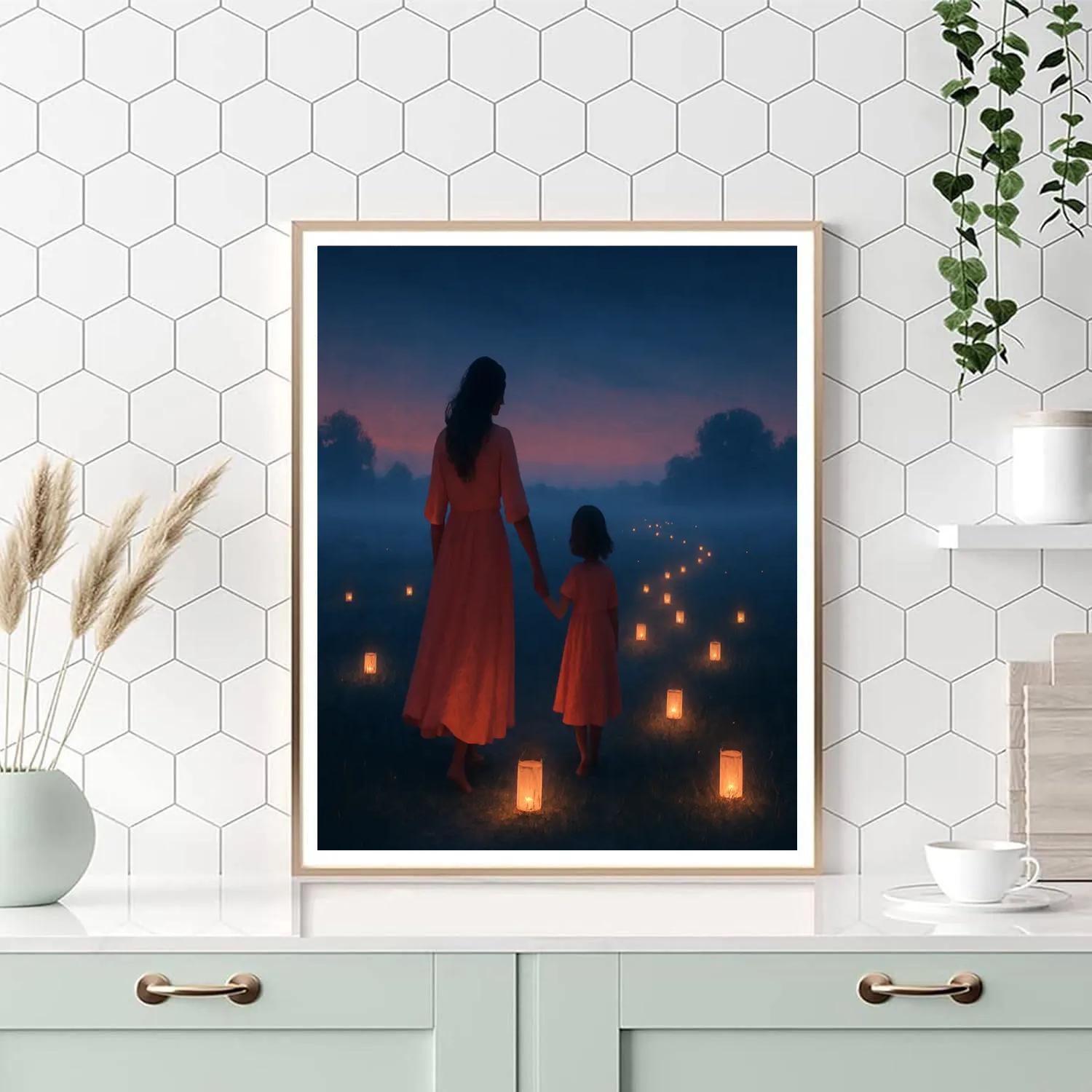 Field Of Lanterns Walk painting number kit