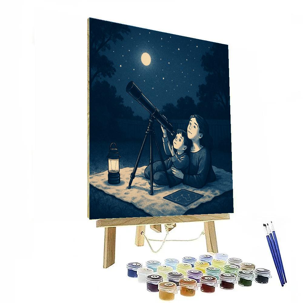 Backyard Stargazing Blanket painting number kit