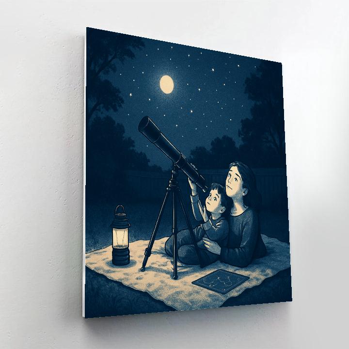 Backyard Stargazing Blanket painting number kit