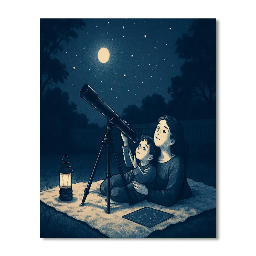Backyard Stargazing Blanket painting number kit
