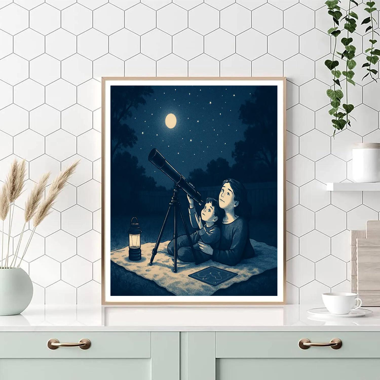Backyard Stargazing Blanket painting number kit