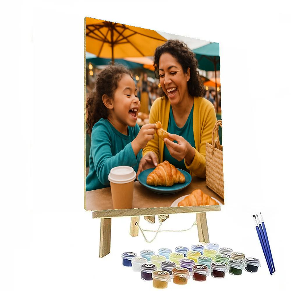 Morning Market Breakfast Together Number painting