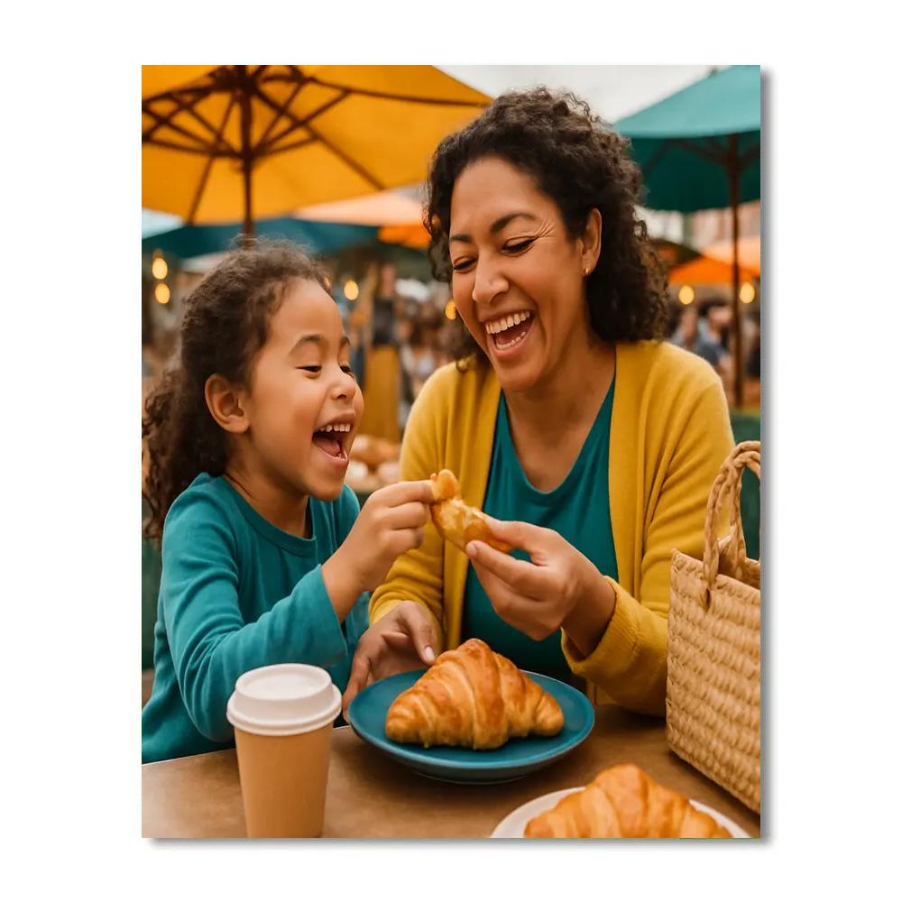 Morning Market Breakfast Together Number painting