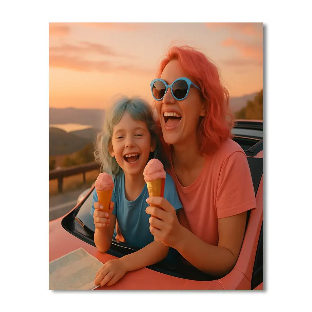 Sunroof Ice Cream Date Paint by numbers art