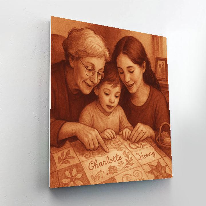 Grandmother Passing Quilt paint by color