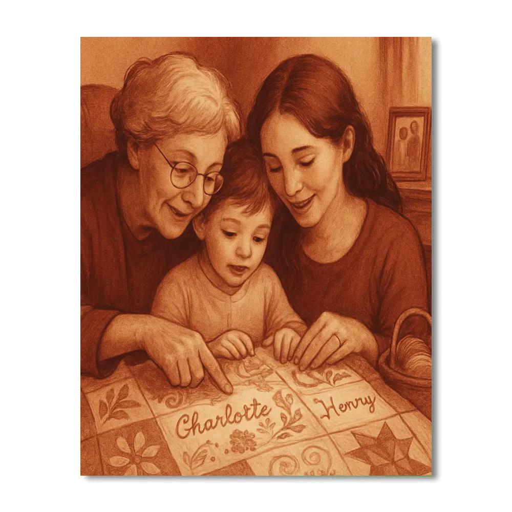 Grandmother Passing Quilt paint by color