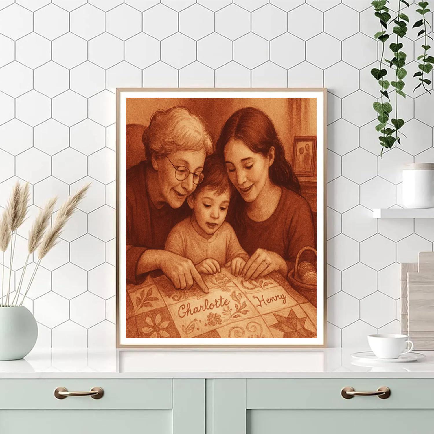 Grandmother Passing Quilt paint by color