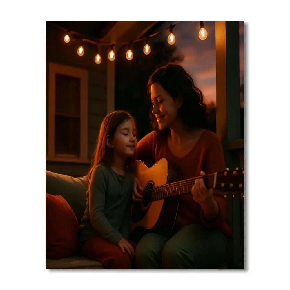 Sunset Guitar Serenade DIY paint by numbers