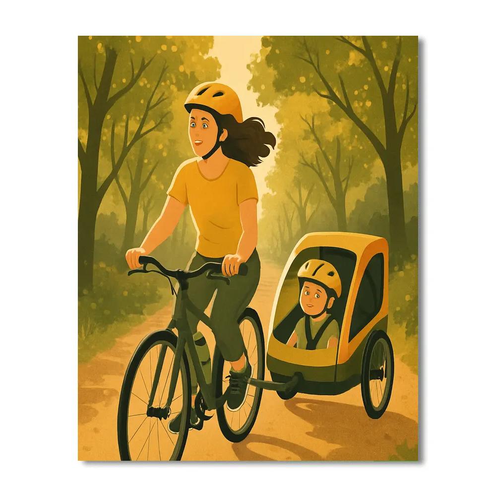 Bike Trailer Afternoon Ride DIY paint by numbers