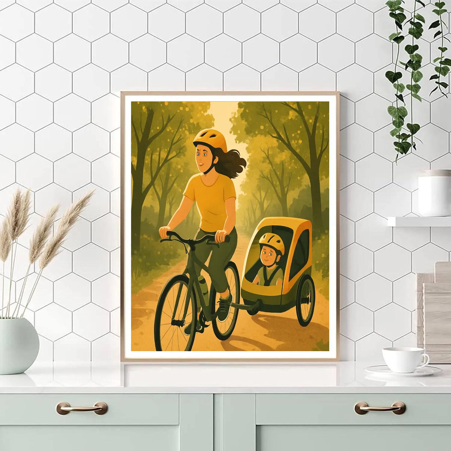 Bike Trailer Afternoon Ride DIY paint by numbers