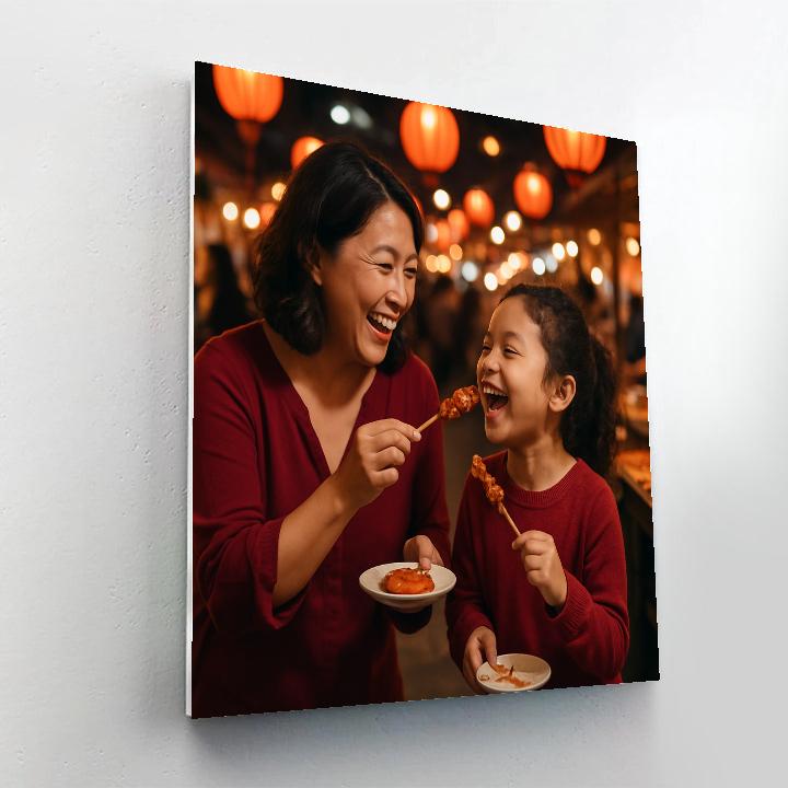 Night Market Food Sharing paint by number