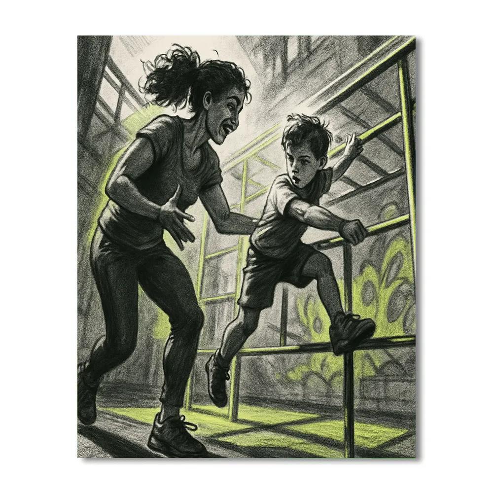 Parkour Playground Exploration Numbered painting kits