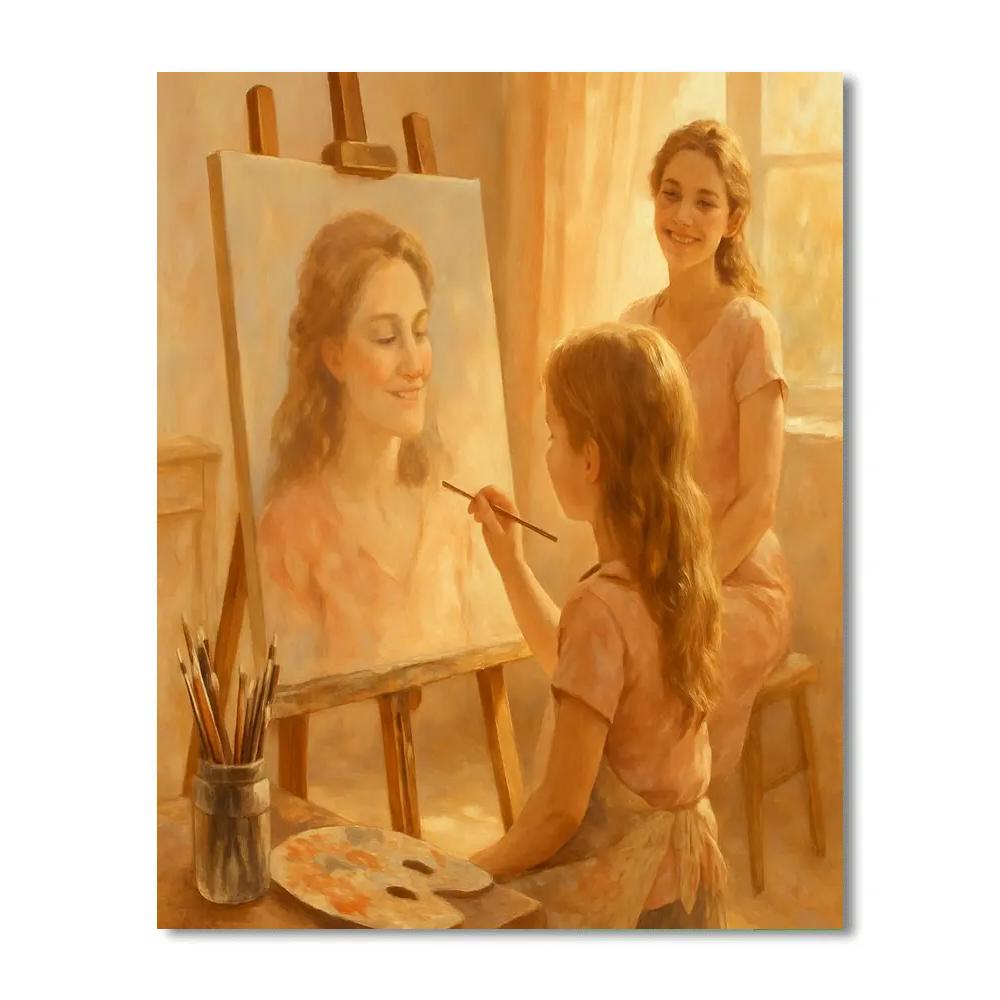 Sunrise Portrait Painting painting number kit